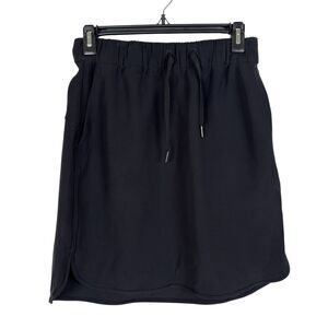 Lululemon Black On the Fly Skirt Woven Drawstring Travel Women's 6